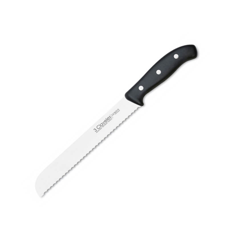 Cuchillo para pan con mango de polipropileno y hoja dentada 3clav...