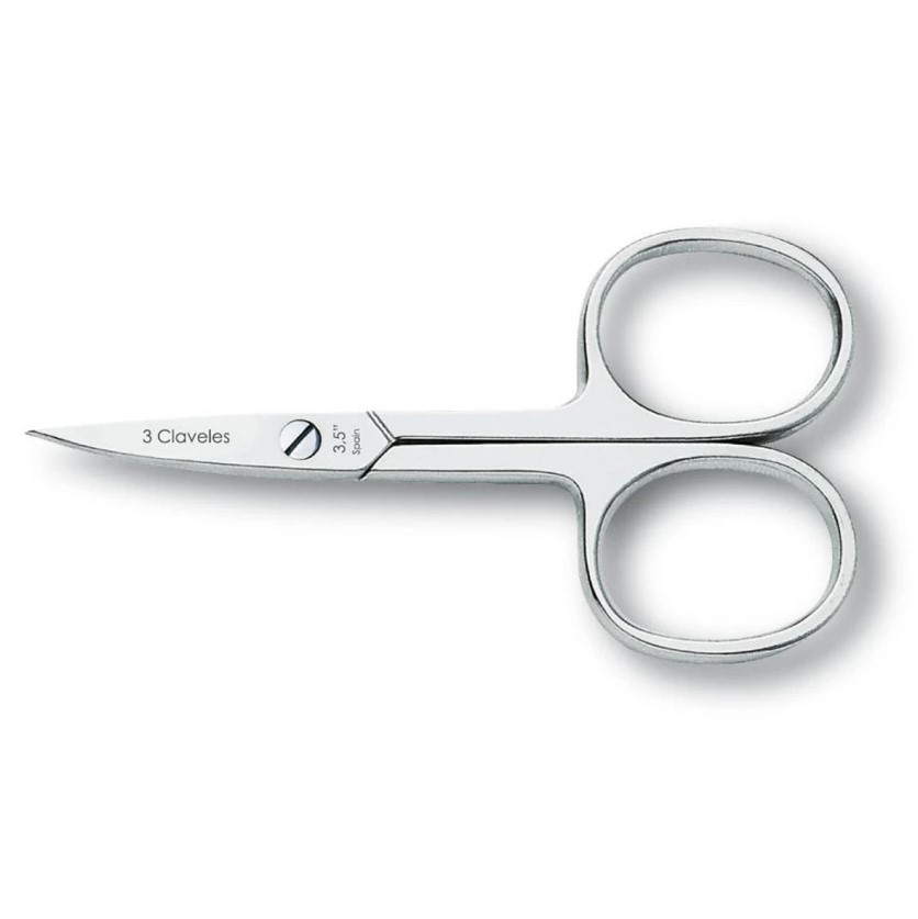 3 Claveles Tesoura de unha curva de aço carbono de 9 cm