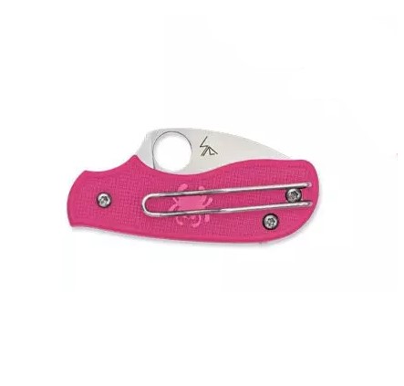 Coltello da tasca Spyderco Squeak Slipit con manico in FRN rosa e lama da 7,6 cm
