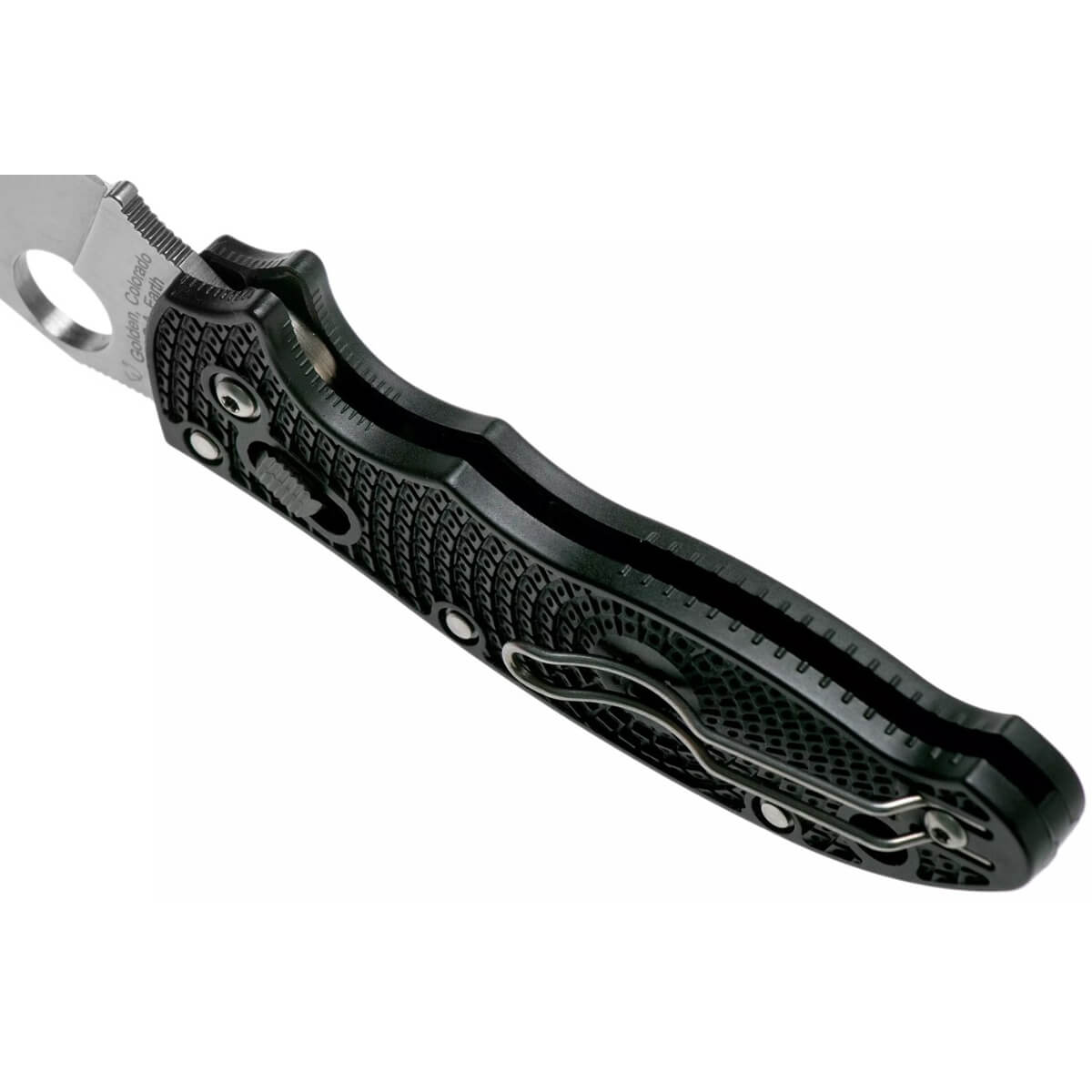 Couteau de poche MANIX 2 avec manche en fibre de verre noir et lame CTS-BD1N à tranchant lisse