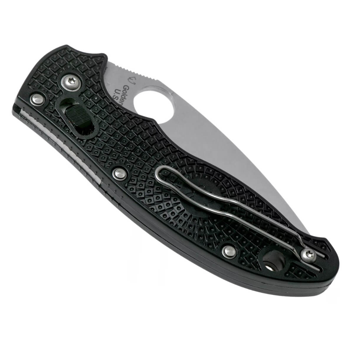 Couteau de poche MANIX 2 avec manche en fibre de verre noir et lame CTS-BD1N à tranchant lisse