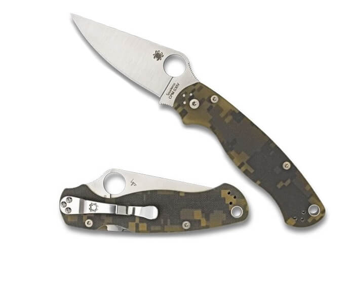 Spyderco Para military 2 con impugnatura mimetica G10 e lama in acciaio CPM S30V da 8,6 cm