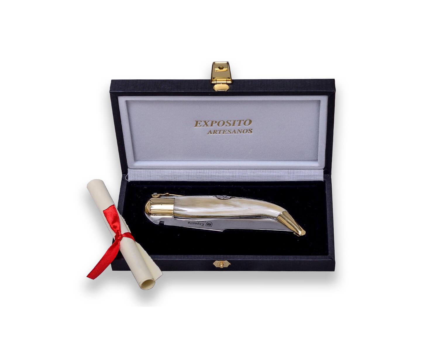 Navaja clásica Albacete Serie 1900 nº 0 con mango de cuerno de búfalo