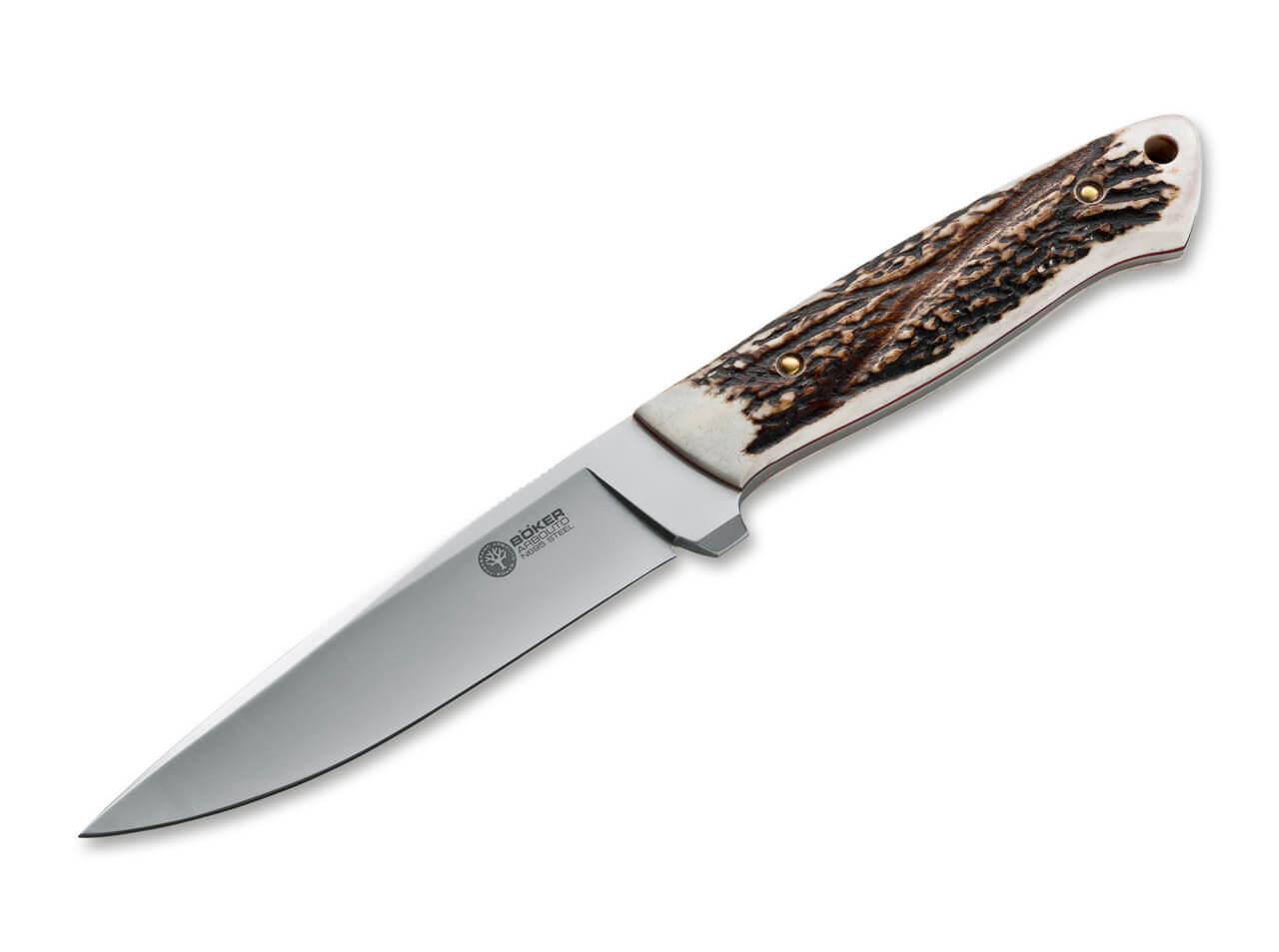 Boker Arbolito Relincho hunting knife with deer antler handle