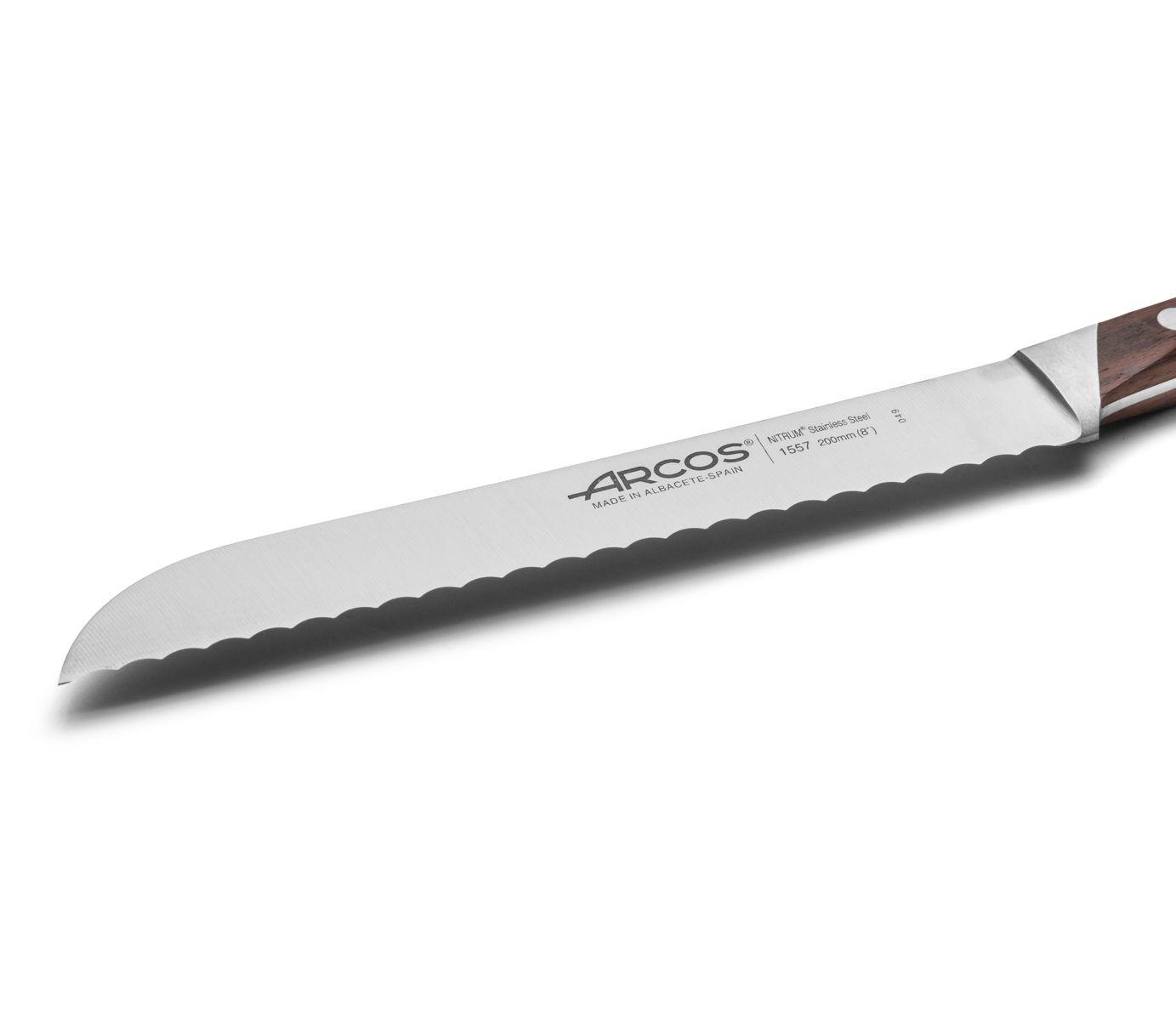 Faca de pão Arcos Natura com cabo de jacarandá