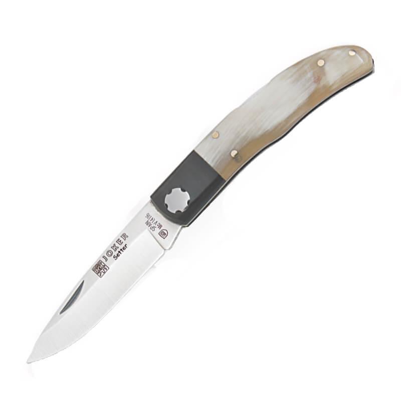 Coltello Joker Setter con manico in corno di toro e bufalo
