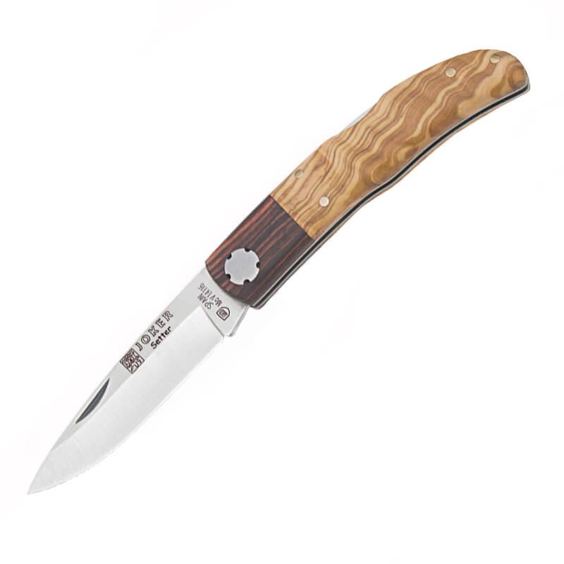 Navaja Joker Setter con mango de madera de olivo y palisandro