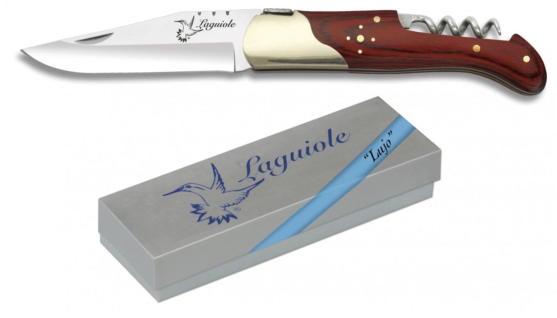 Albainox Laguiole Lujo Taschenmesser mit rotem Ausdauergriff, Kor...