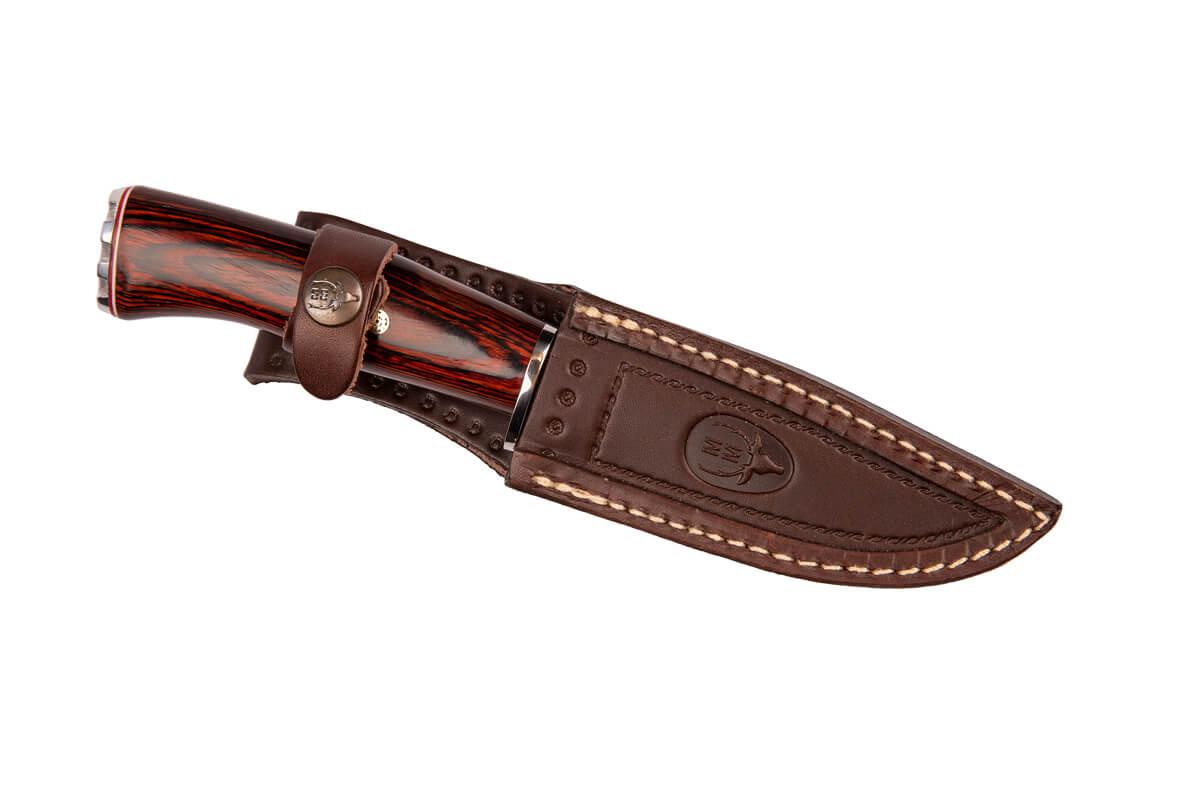 Cuchillo de lujo Braco con hoja de acero damasco con mango de madera prensada coral