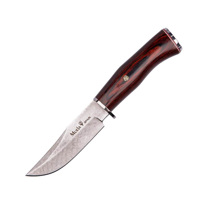 Cuchillo de lujo Braco con hoja de acero damasco con mango de madera prensada coral