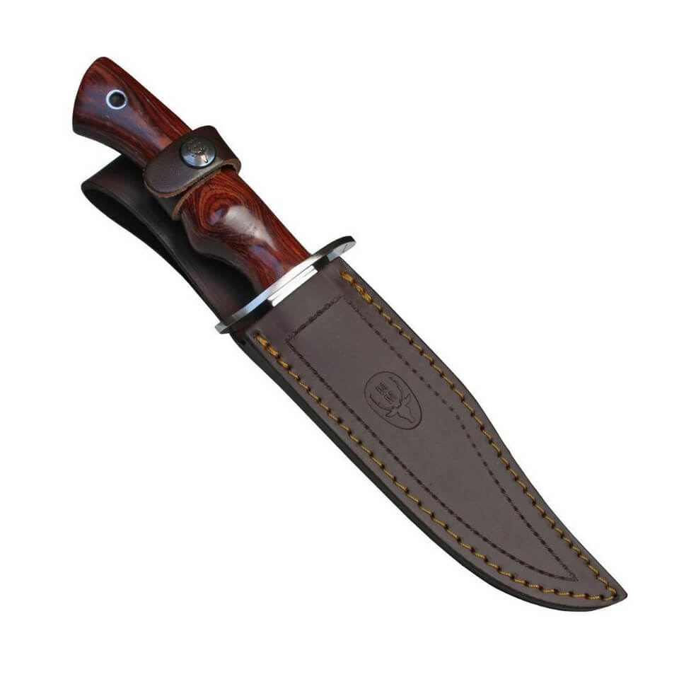 Coltello Muela Cazorla con scaglie in legno rosso