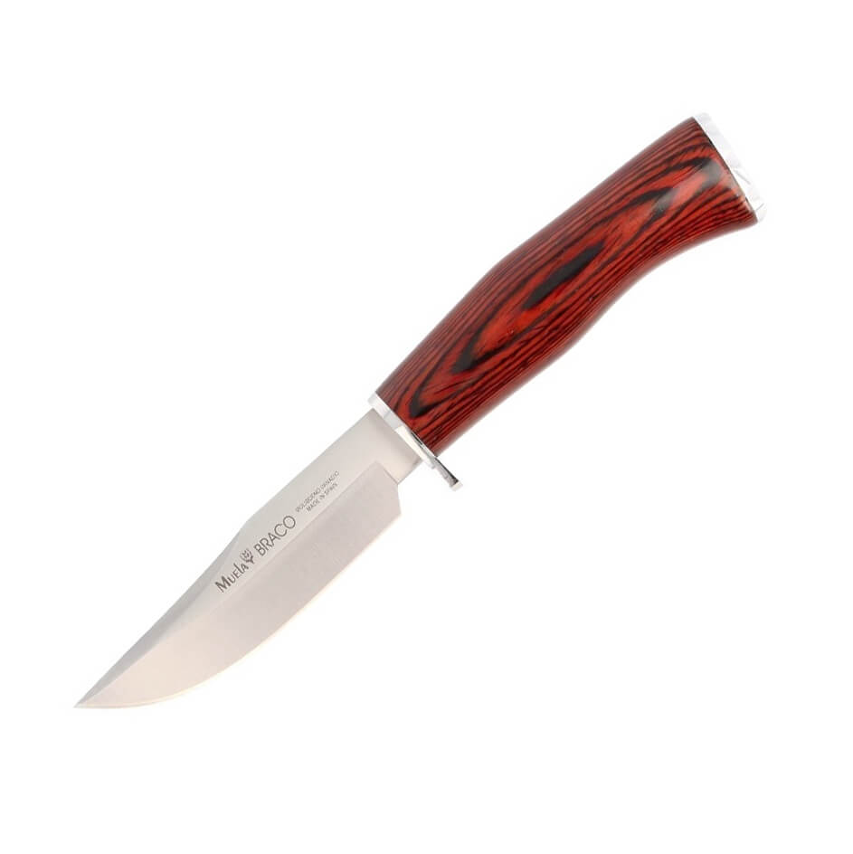 Coltello Muela Braco con scaglie in legno rosso com protezione in...