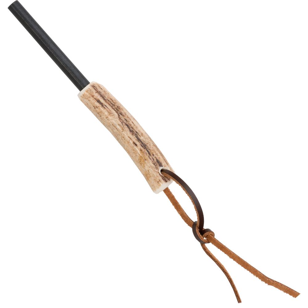 Faca Aborigen com cabos de micarta do deserto e pederneira com chifre de veado