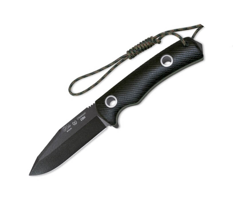 Faca tática Nieto chaman CDU com cabo G10 preto e lâmina preta