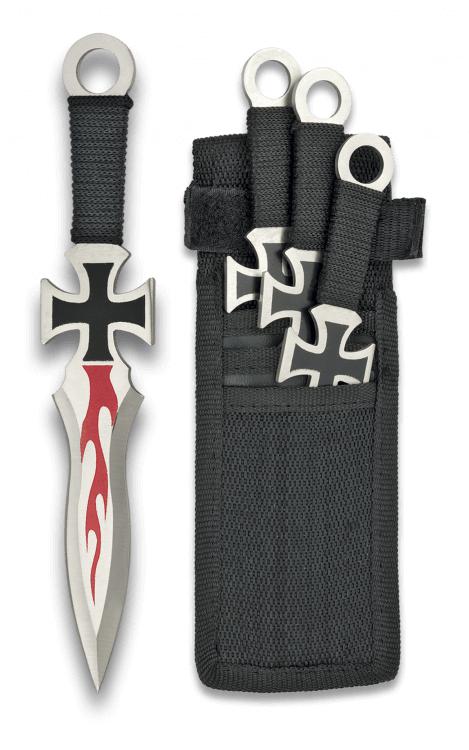 Conjunto de três facas de arremesso Albainox com cruz e comprimen...