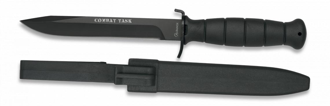 Cuchillo táctico Albainox COMBAT TASK de color Negro con hoja de ...