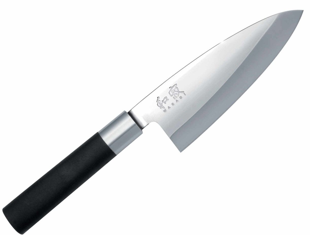Deba KAI Wasabi Schwarzes japanisches Messer mit 15 cm Klinge 671...