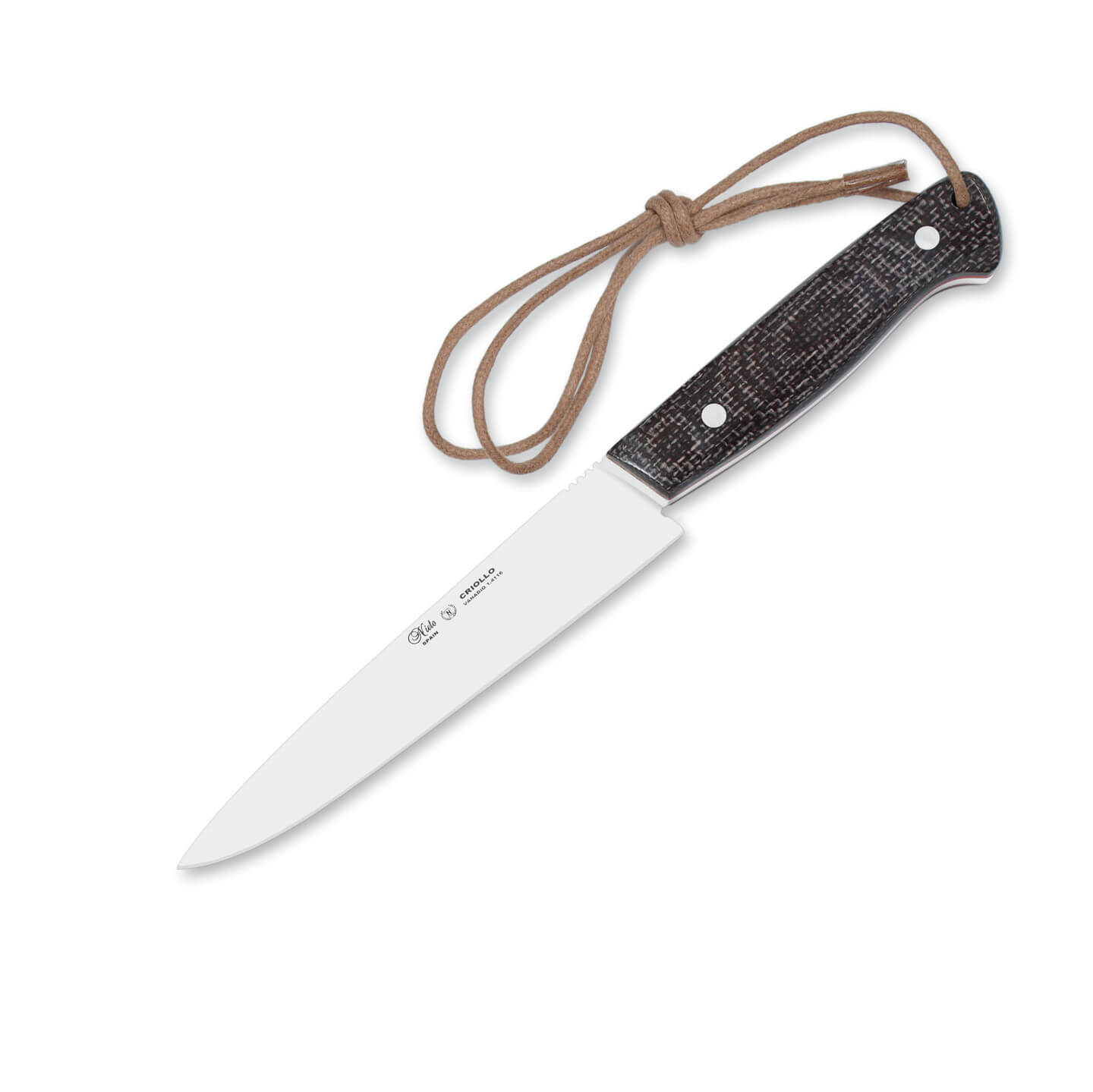 Faca de churrasco Nieto Criollo com cabo micarta preto e lâmina d...