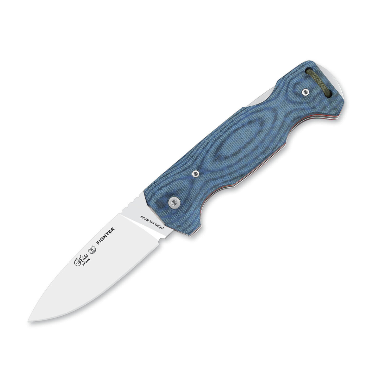 Nieto Fighter Taschenmesser mit 9,5 cm Drop-Point-Klinge und blau...