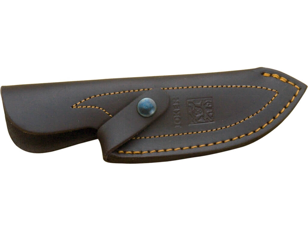 Faca de caça Joker Zebra com cabo em madeira de oliveira e lâmina drop point de 11 cm