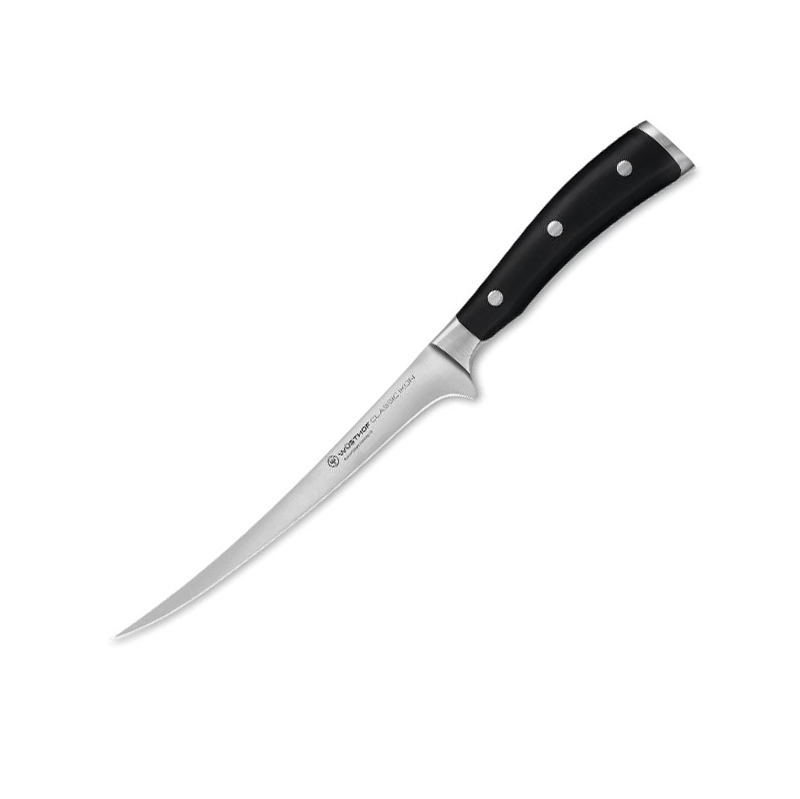 Faca de filé curvada com lâmina Wusthof Classic Ikon de 18 cm