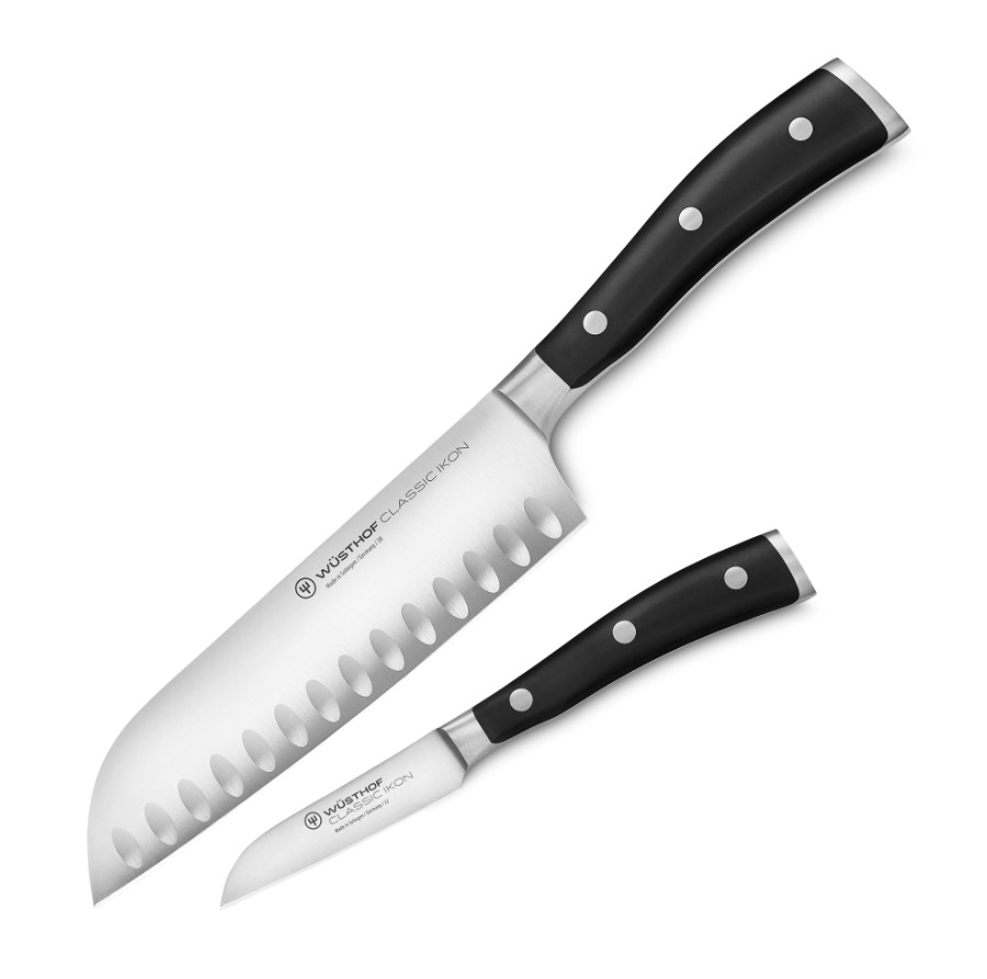 Conjunto de faca Santoku com lâmina de 17 cm e faca de descascar ...