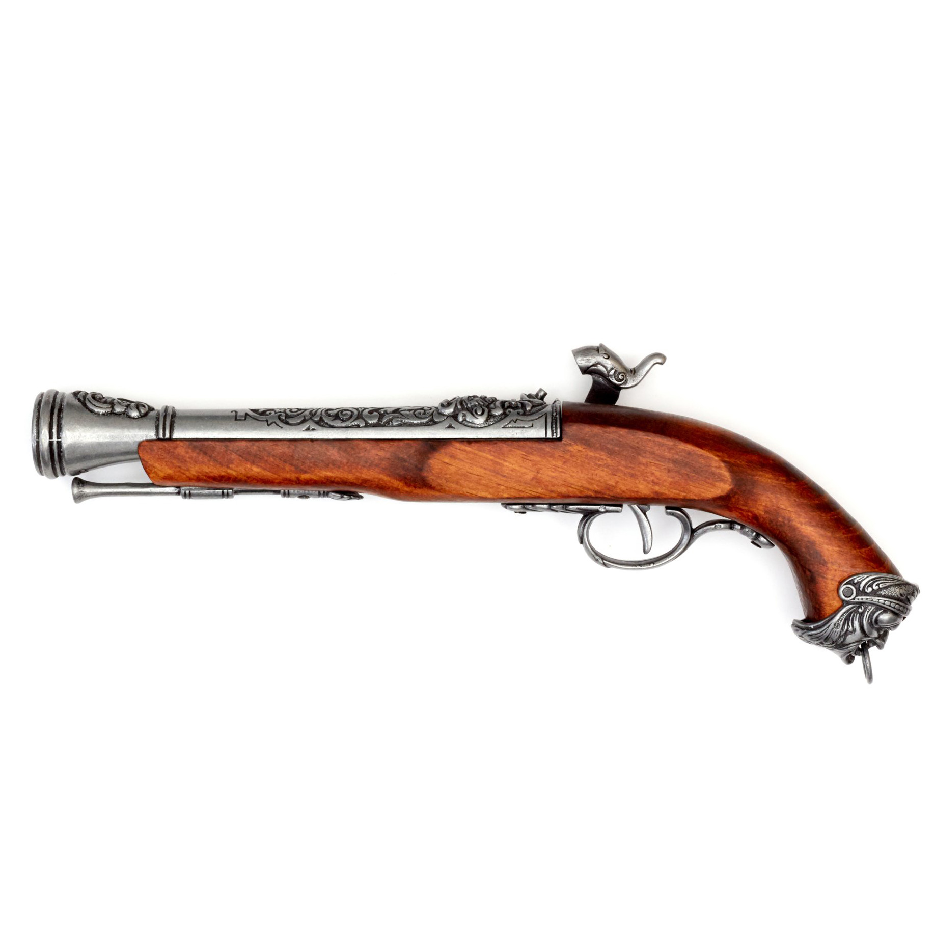 Piraten-Perkussionspistole aus Holz und Metall, Italien, 18. Jahrhundert