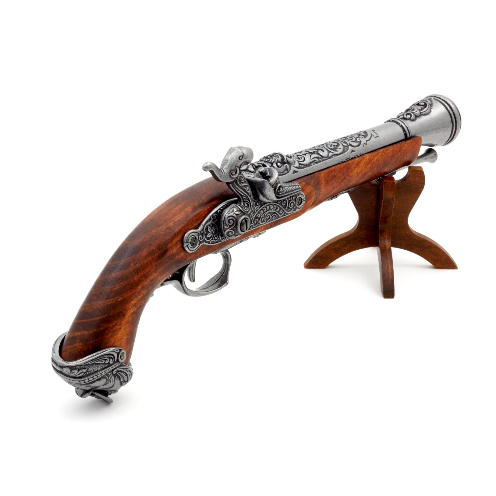 Piraten-Perkussionspistole aus Holz und Metall, Italien, 18. Jahrhundert