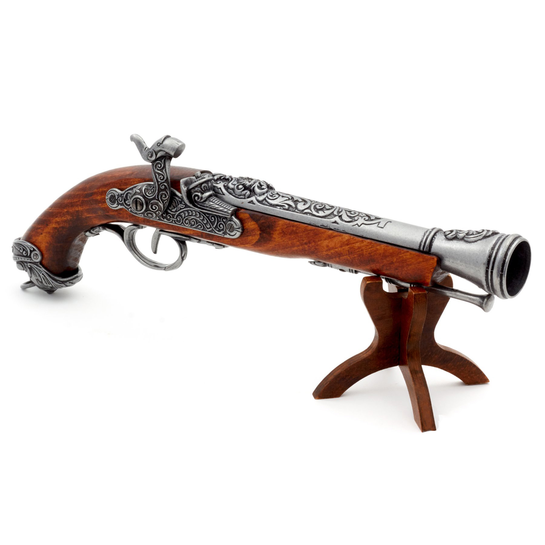 Piraten-Perkussionspistole aus Holz und Metall, Italien, 18. Jahrhundert