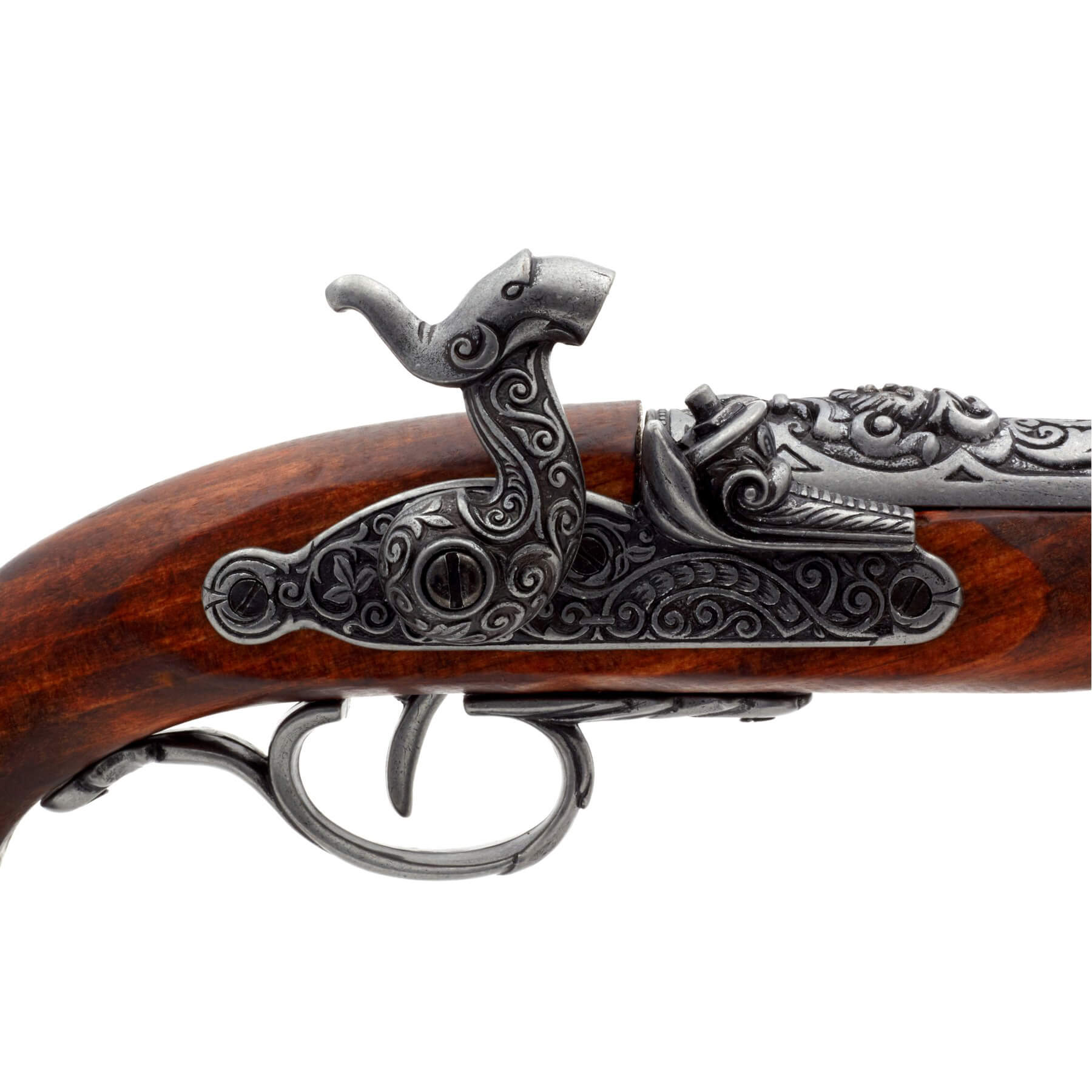 Piraten-Perkussionspistole aus Holz und Metall, Italien, 18. Jahrhundert