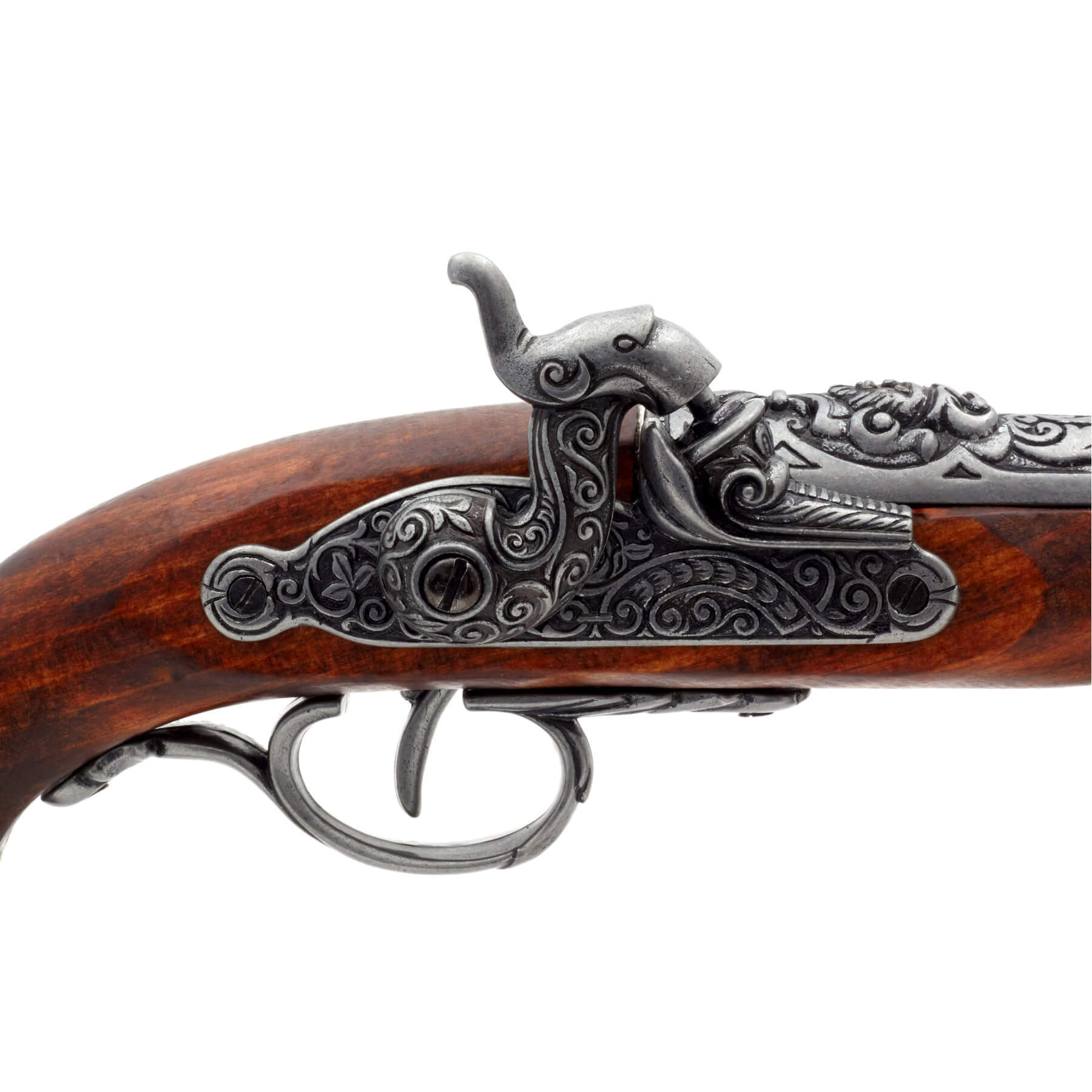 Piraten-Perkussionspistole aus Holz und Metall, Italien, 18. Jahrhundert