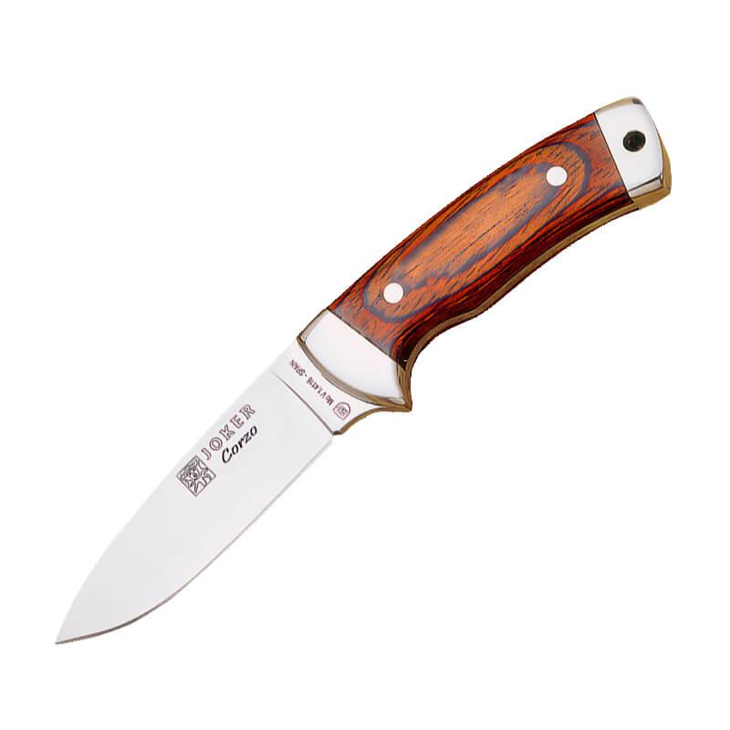 Coltello da caccia Joker Corzo con manico in legno rosso