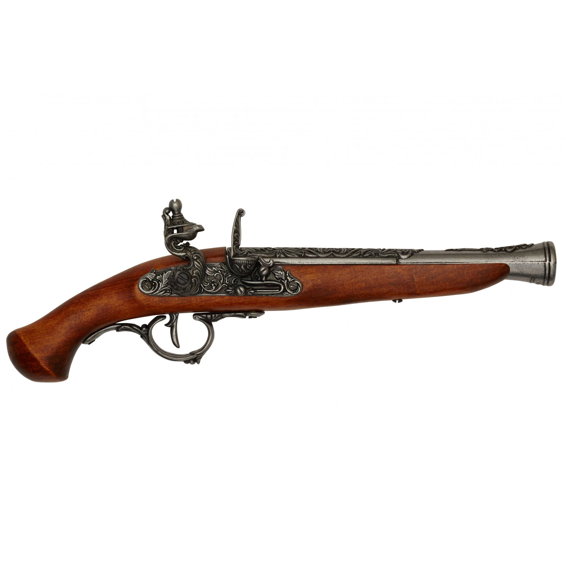 Pistola de chispa madera y metal, Alemania siglo XVIII