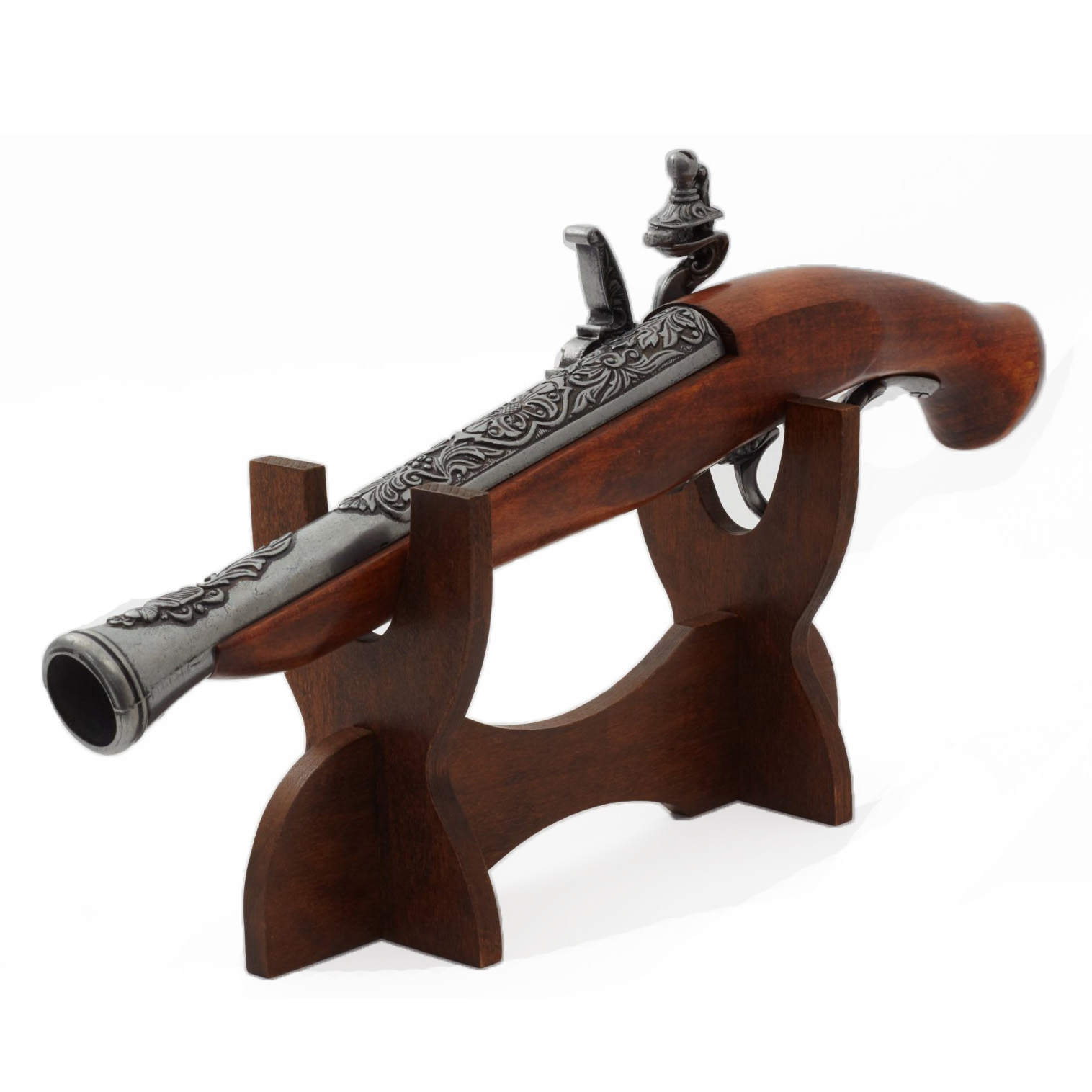 Steinschlosspistole aus Holz und Metall, Deutschland, 18. Jahrhundert