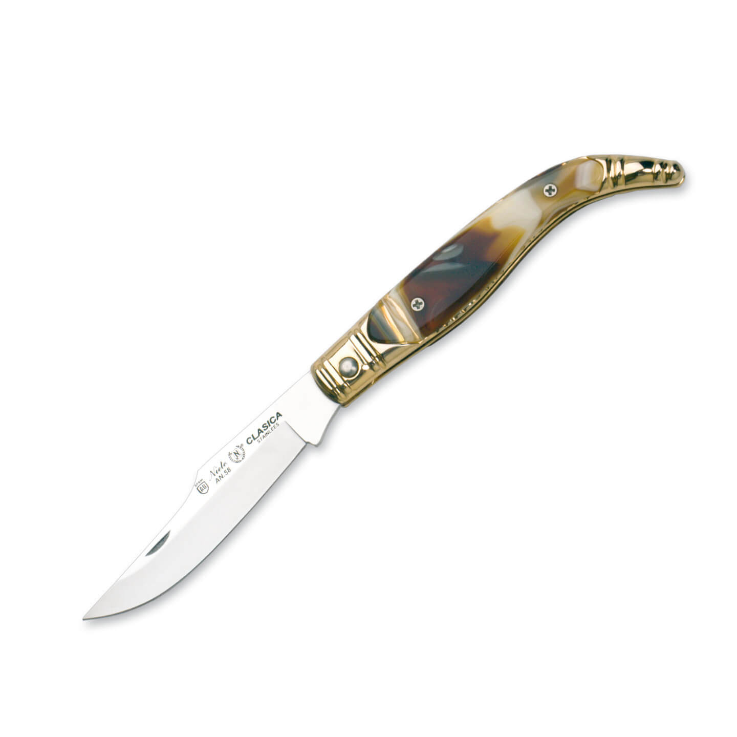 Klassisches Nieto-Taschenmesser mit Griff aus Stierhornimitat und...
