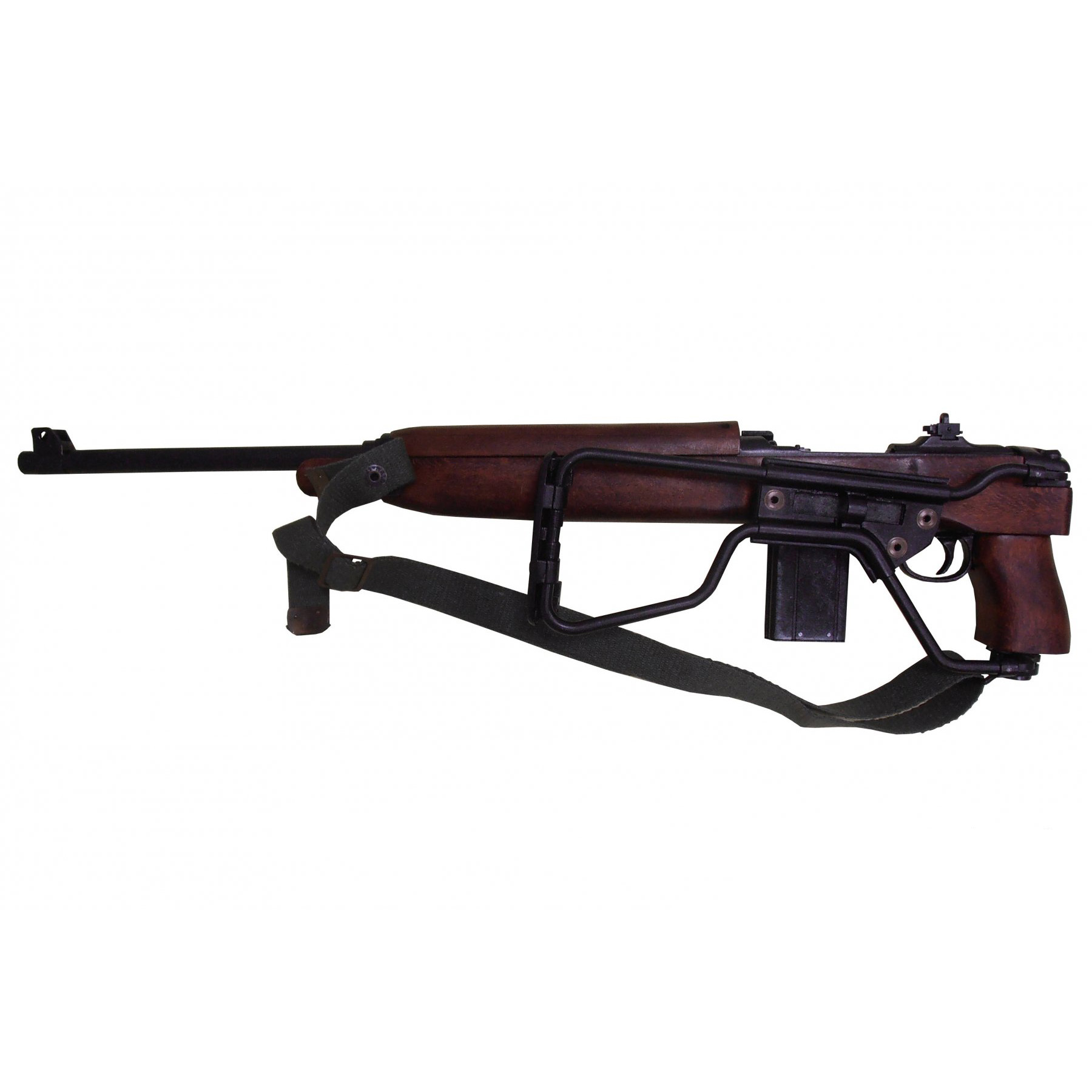 Réplica do mod de carabina M1A1. Paraquedista, EUA 1942 com pega em tecido
