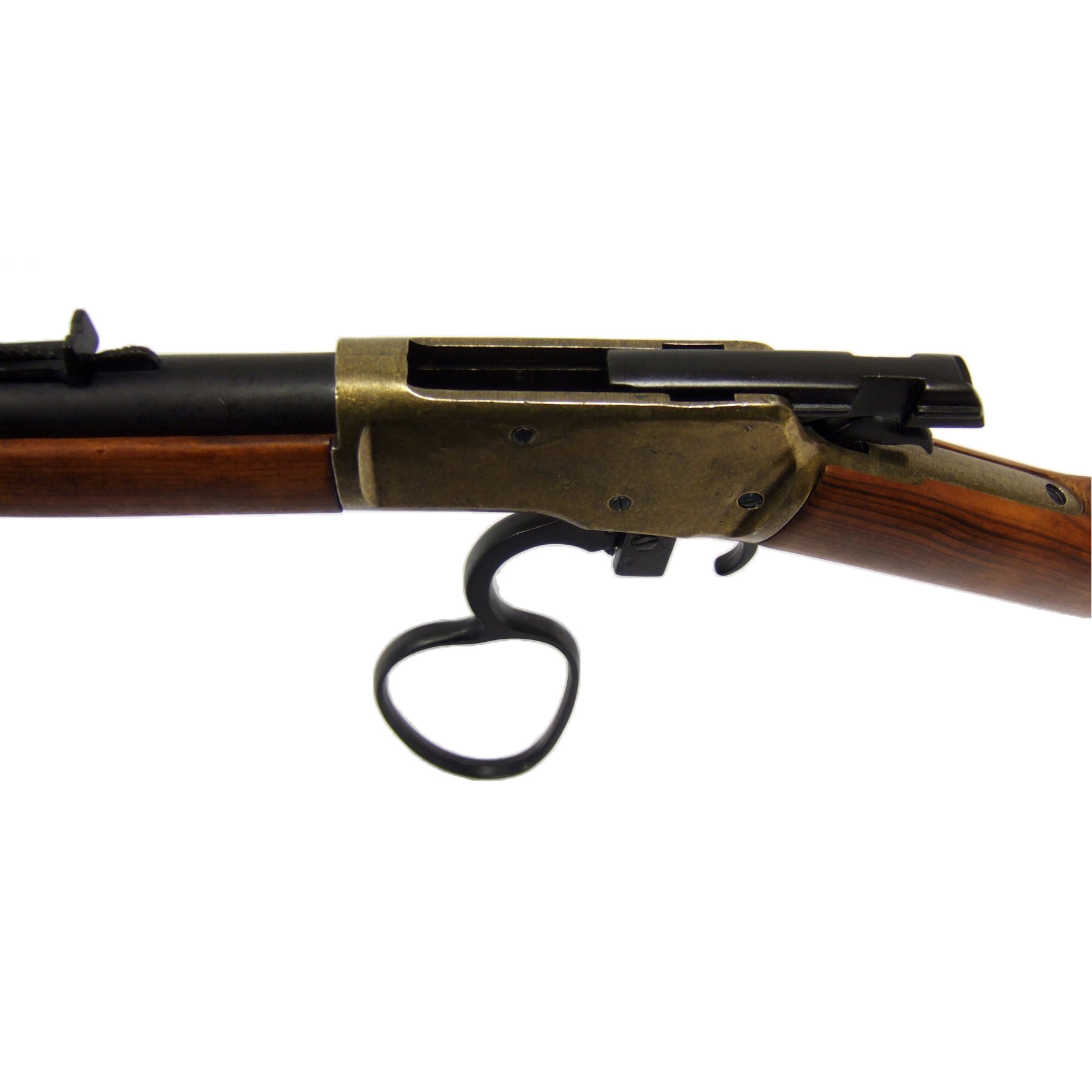 Carabina modelo 92, USA 1892, fabricado en metal acabado latón y madera