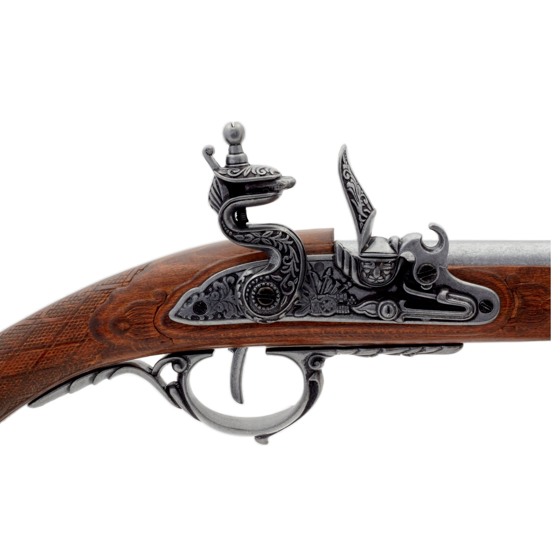 Rifle de chispa, Francia 1807, fabricado en madera y metal