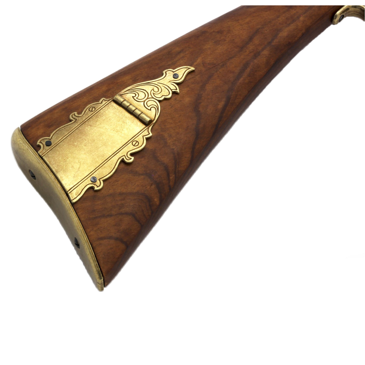 Carabina Kentucky, USA S. XIX, fabricado en madera y metal acabado latón