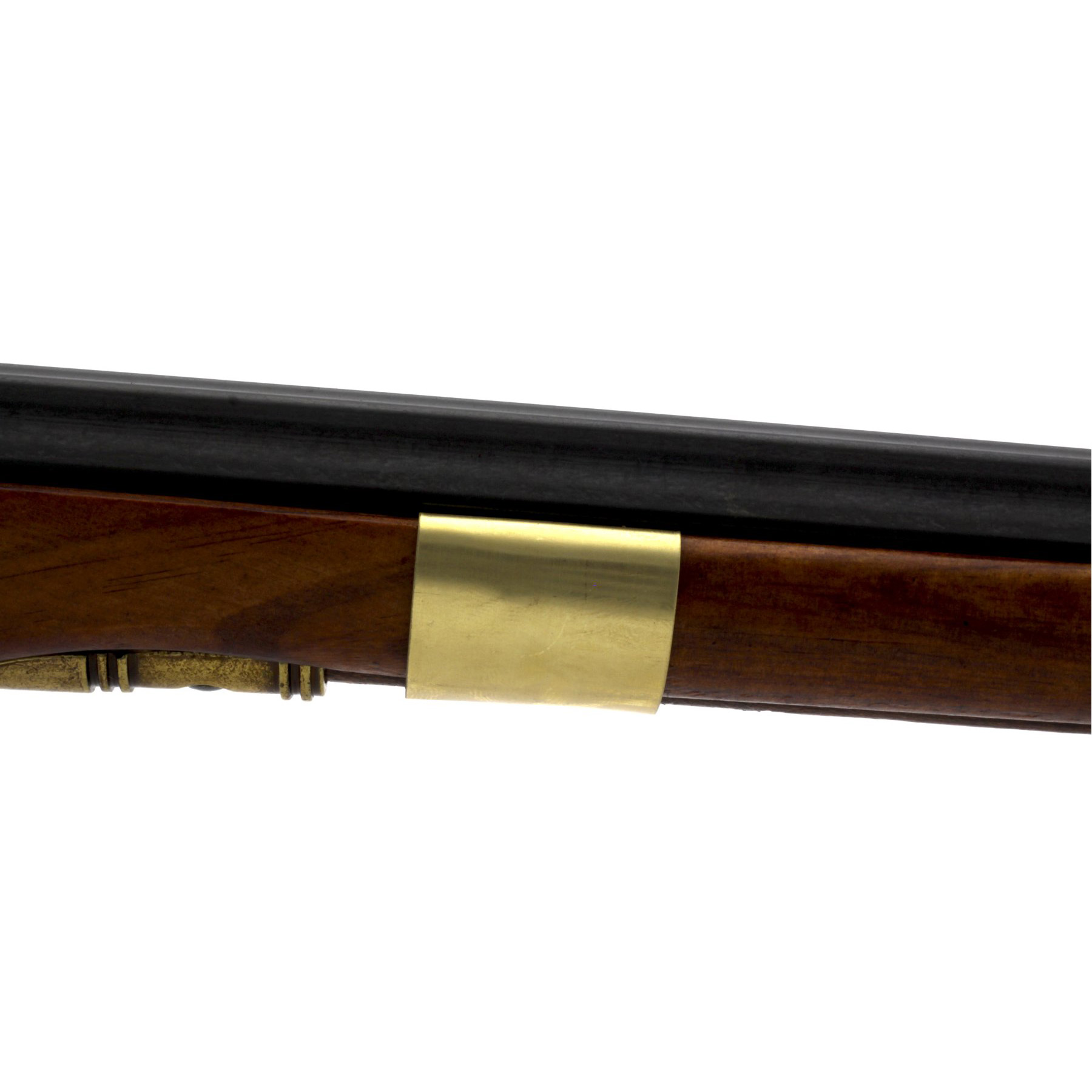 Carabina Kentucky, USA S. XIX, fabricado en madera y metal acabado latón