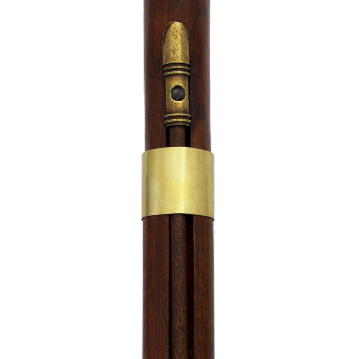 Carabina Kentucky, USA S. XIX, fabricado en madera y metal acabado latón