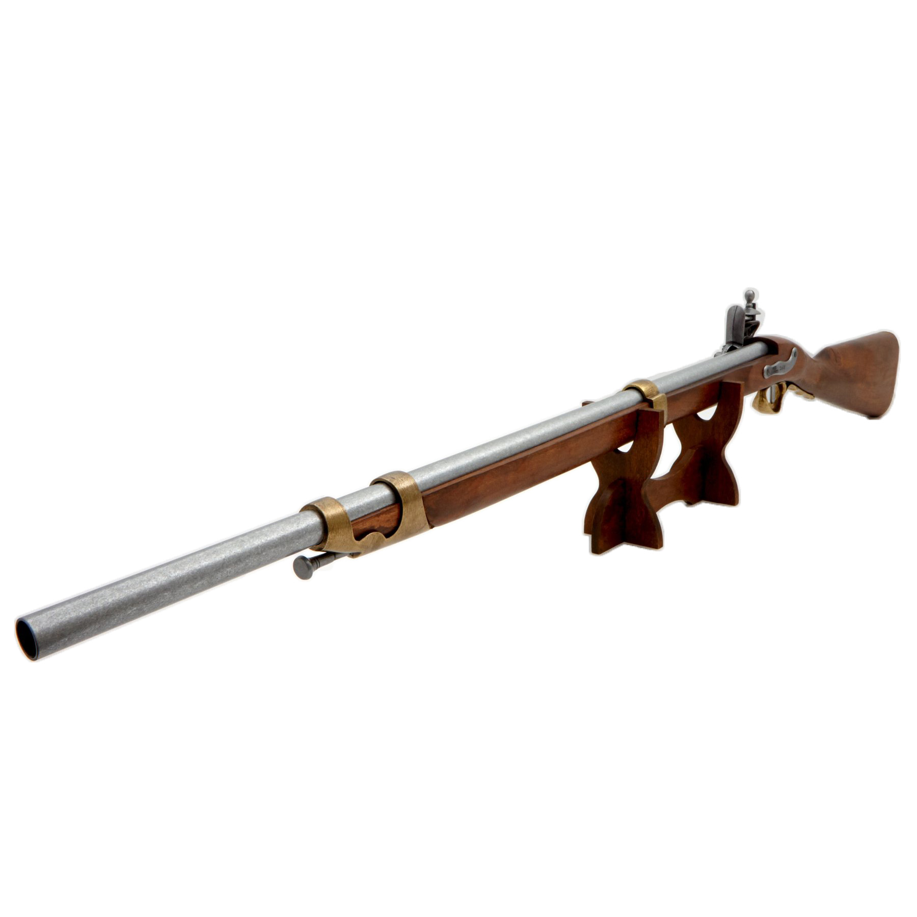 Carabina a pietra focaia Francia 1806 in legno e metallo con particolari in ottone