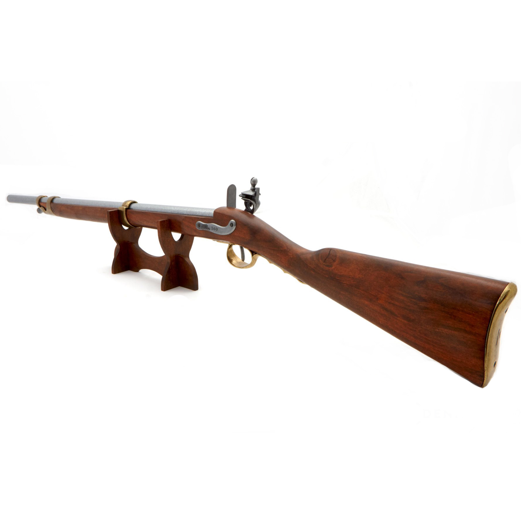 Carabina a pietra focaia Francia 1806 in legno e metallo con particolari in ottone