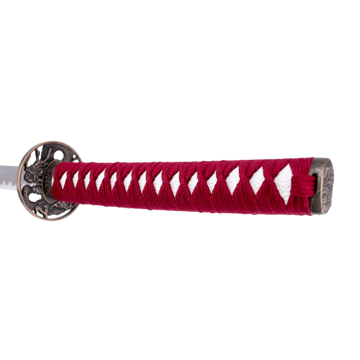 Katana decorativa con fodero rosso con drago e elsa rossa