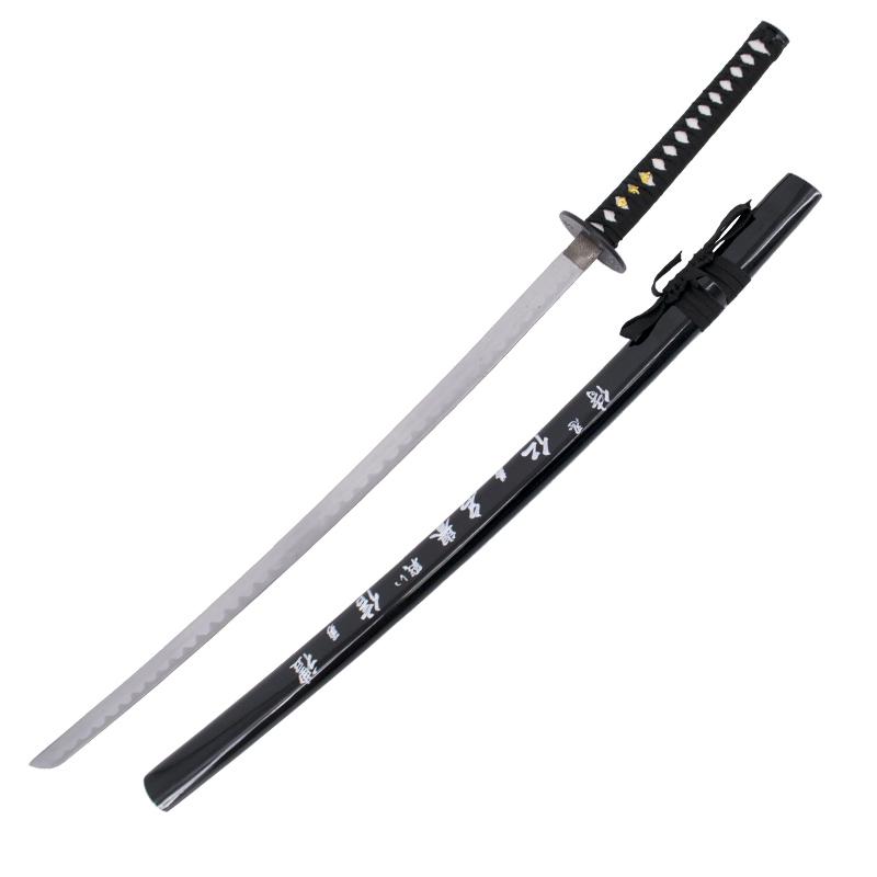 Katana décoratif avec fourreau noir avec inscription