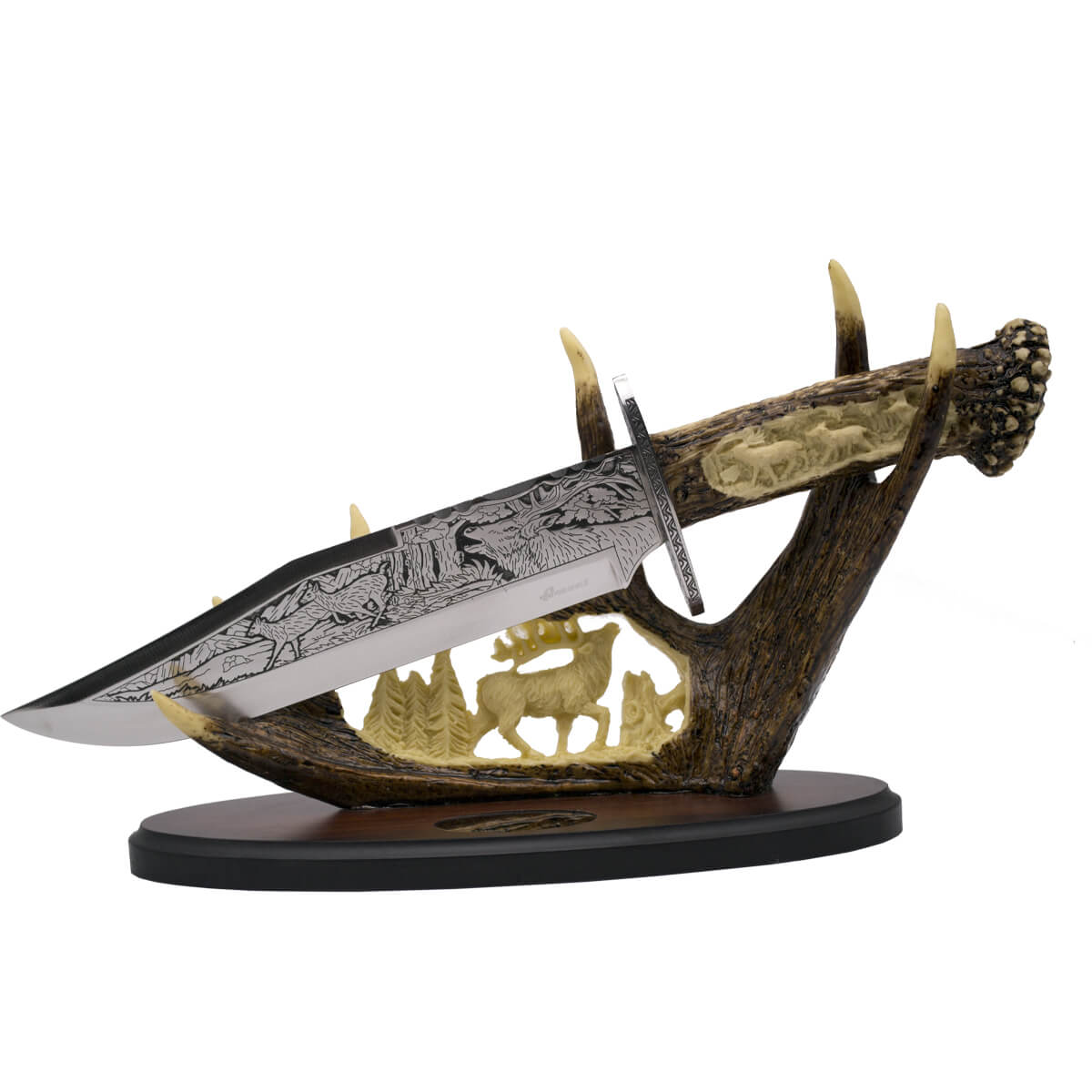 Cuchillo decorativo de resina imitación asta de ciervo