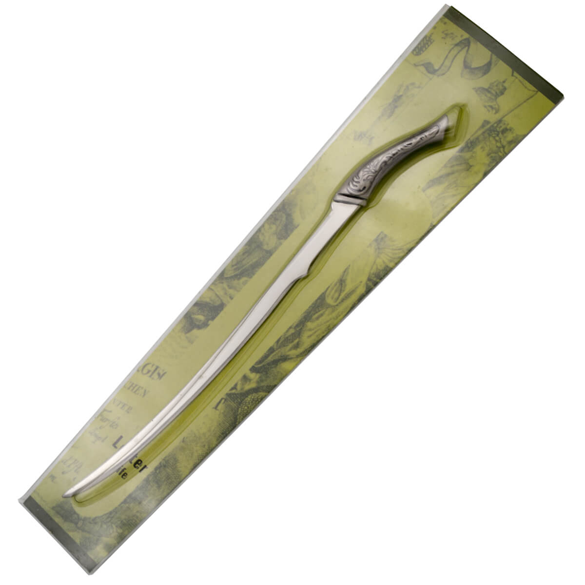 Arwen Brieföffner mit nickelfarbenem Knauf und Parierstange und 16,5 cm Stahlklinge