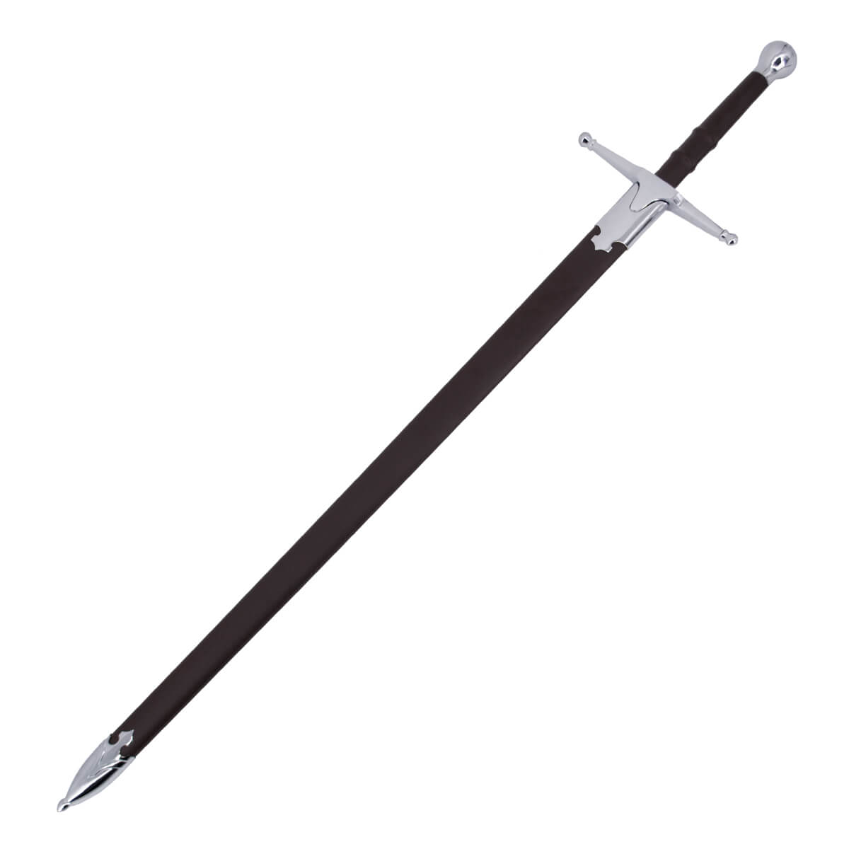 William Wallace sword with nickel colored pommel and guard and br...