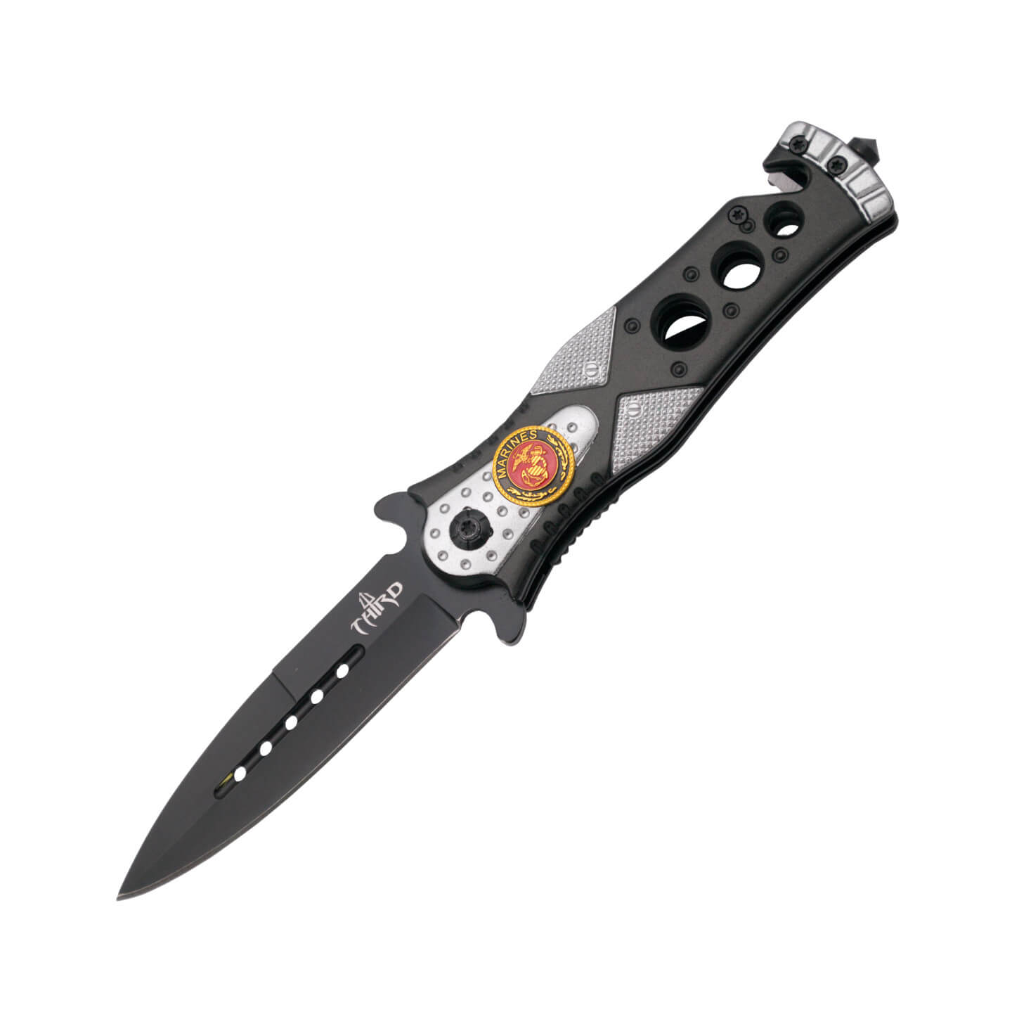 Canivete tático branco com cortador de cinto