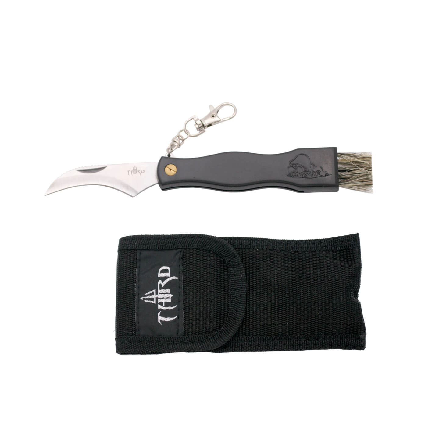 Navaja corta setas con brocha y mango de ABS negro K1280L